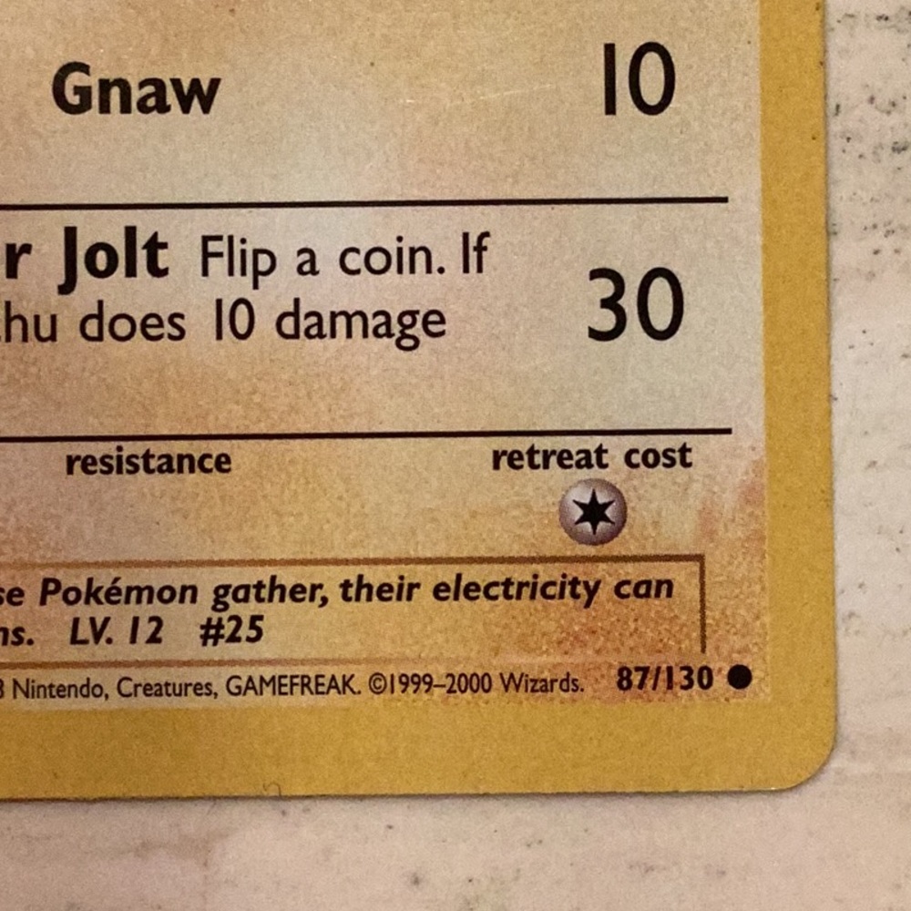 Pokemon Pikachu 1999 87/130 Base Set 2 #87 TCG Pokemon Card - Picture 3 of 6